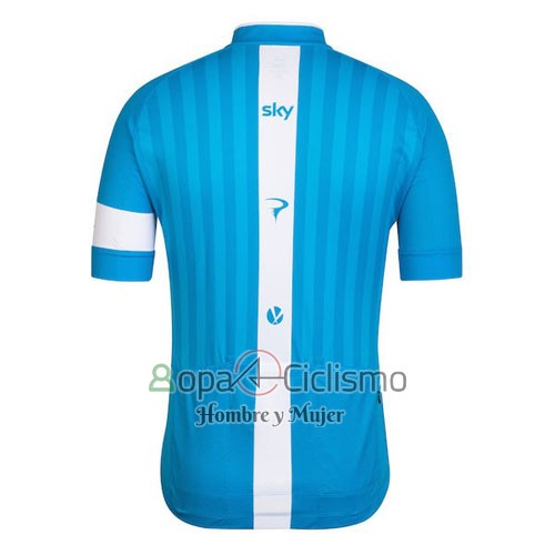 Sky Ropa Ciclismo Culotte Corto 2016 Mangas Cortas Azul y Blanco